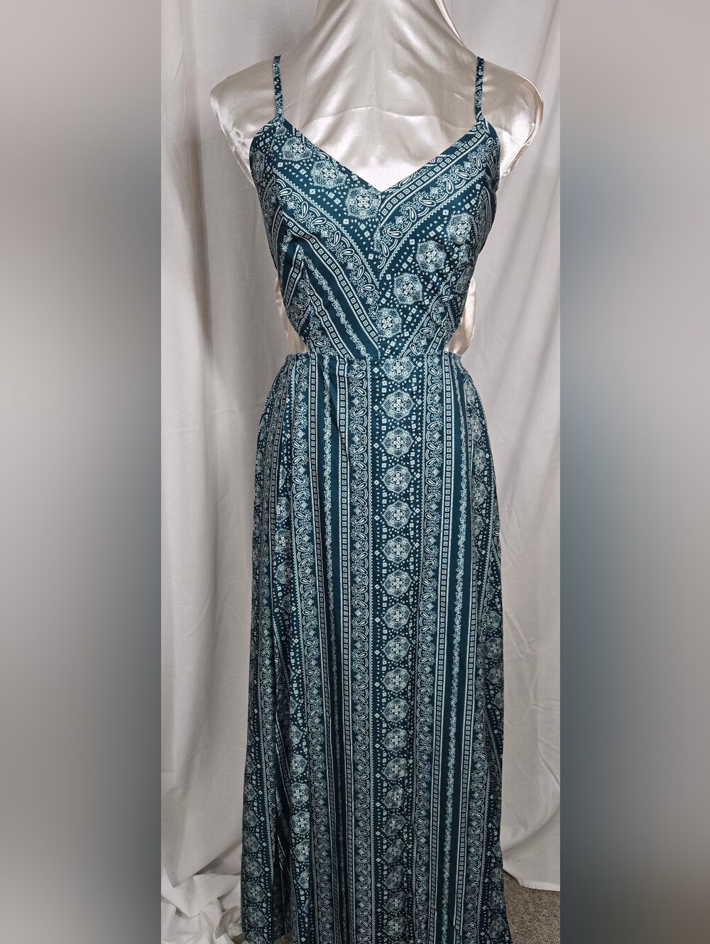 Green Patterned Maxi Dress - Women